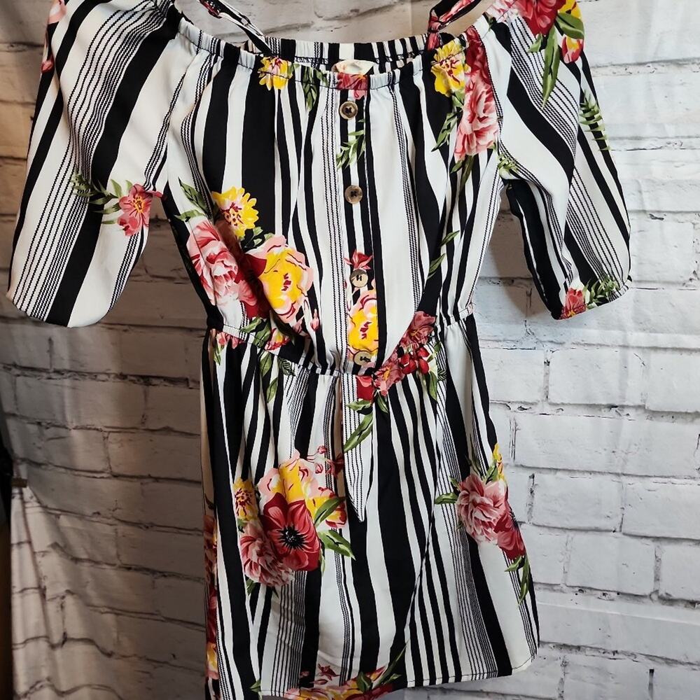 Blush Floral Girls Off Shoulder with Thin Straps Dress